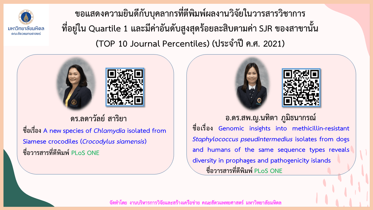 บทความวิจัยของบุคลากร ประจำปี 2021
