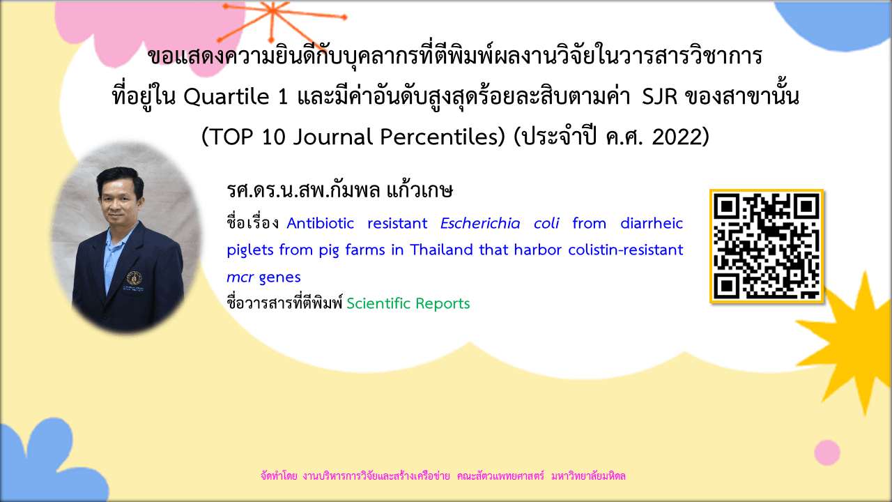 บทความวิจัยของบุคลากร ประจำปี 2022