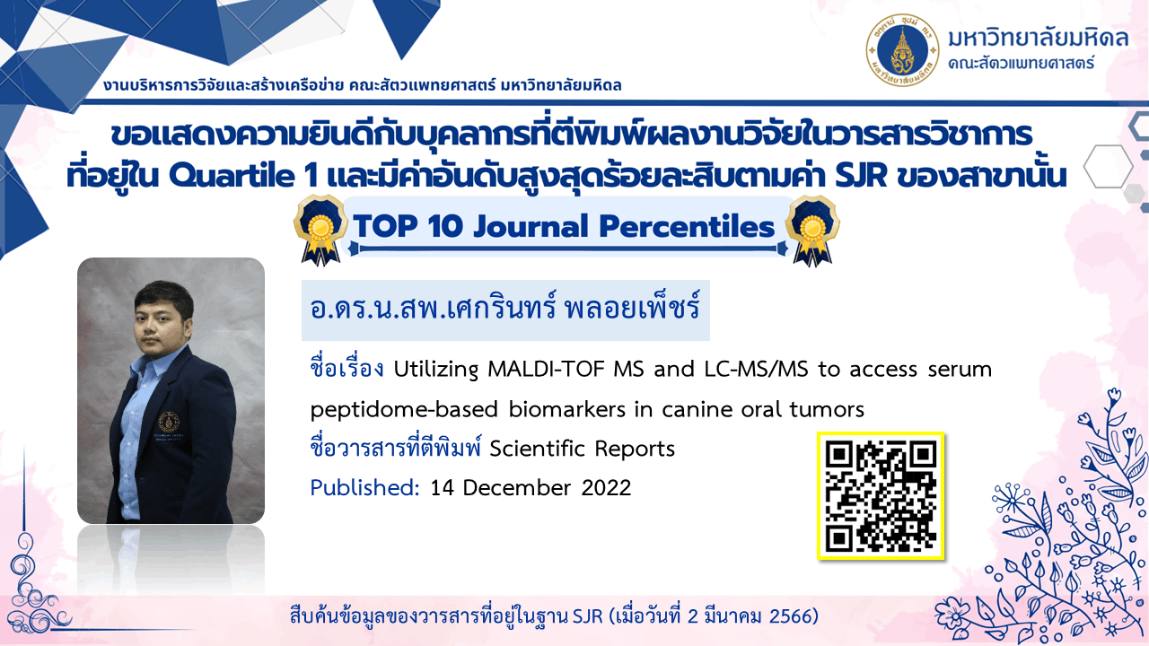 บทความวิจัยของบุคลากร ประจำปี 2023