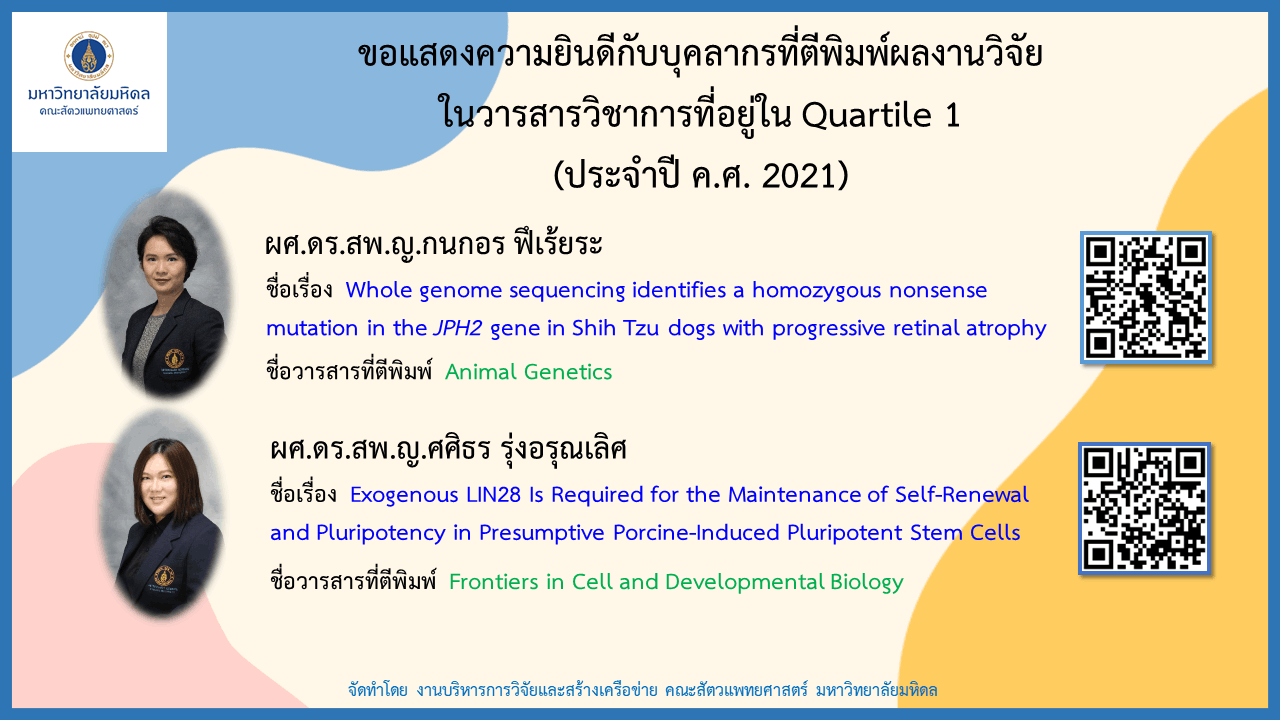 บทความวิจัยของบุคลากร ประจำปี 2021