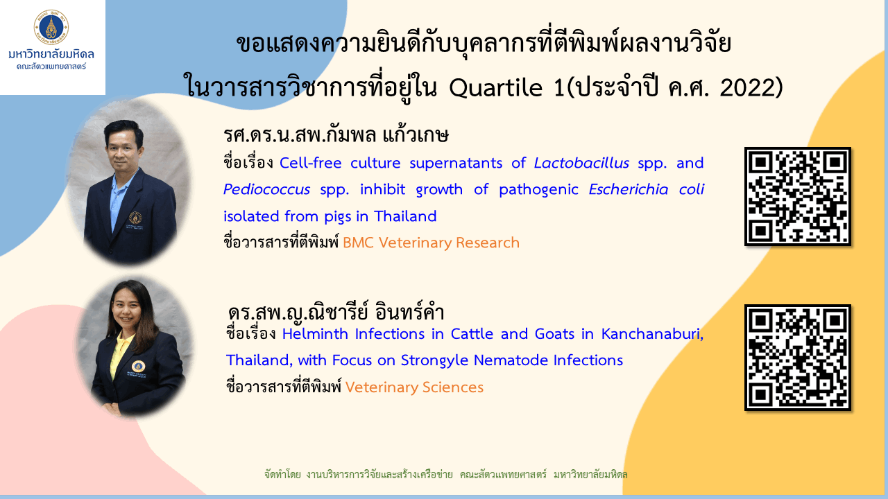 บทความวิจัยของบุคลากร ประจำปี 2022