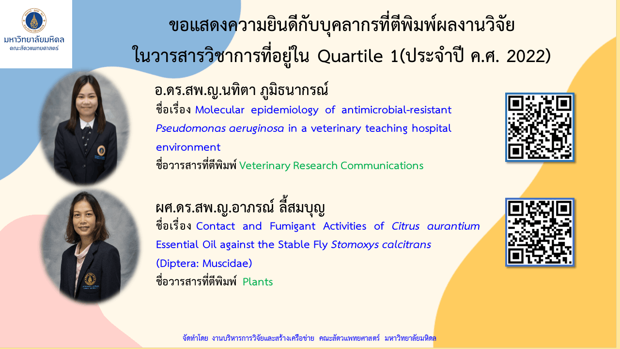 บทความวิจัยของบุคลากร ประจำปี 2022