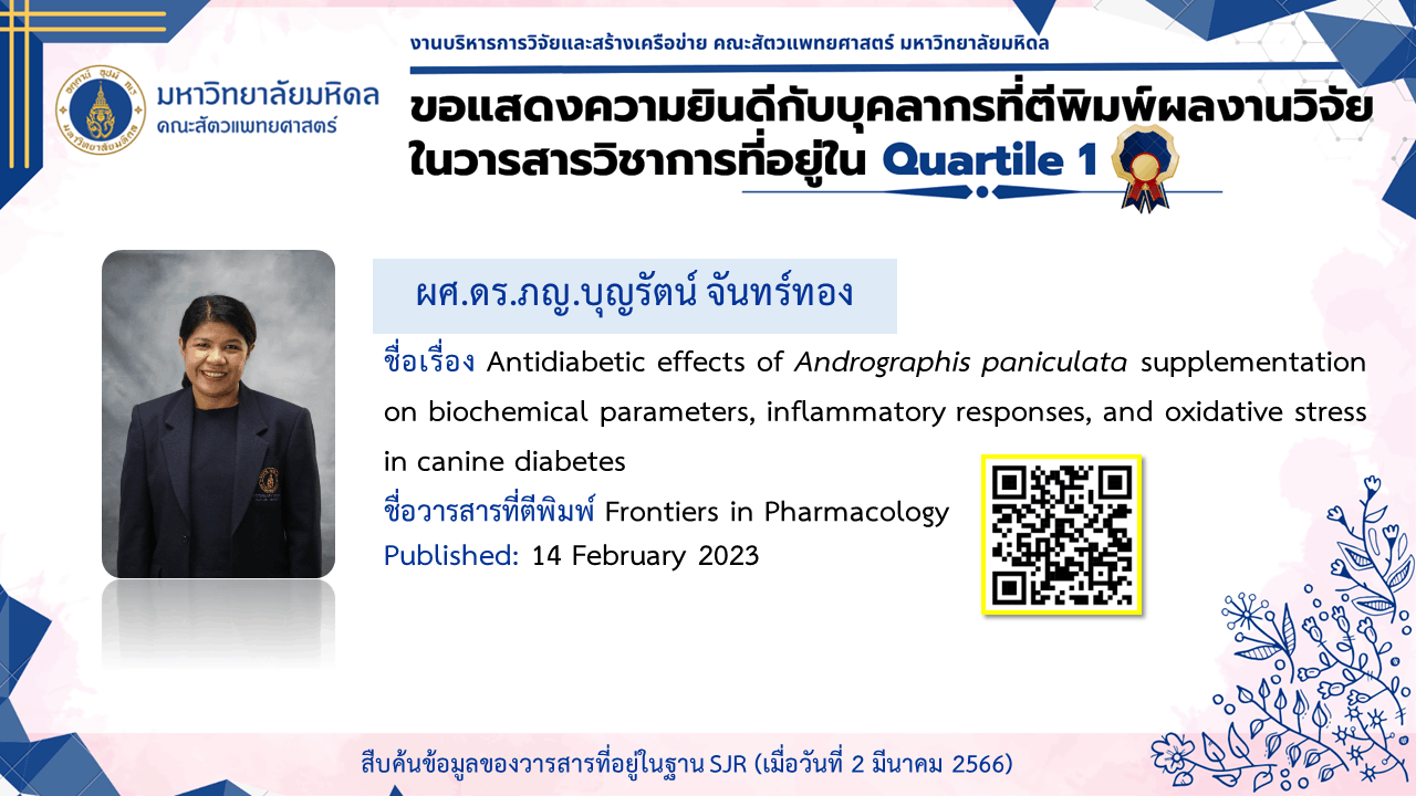 บทความวิจัยของบุคลากร ประจำปี 2023