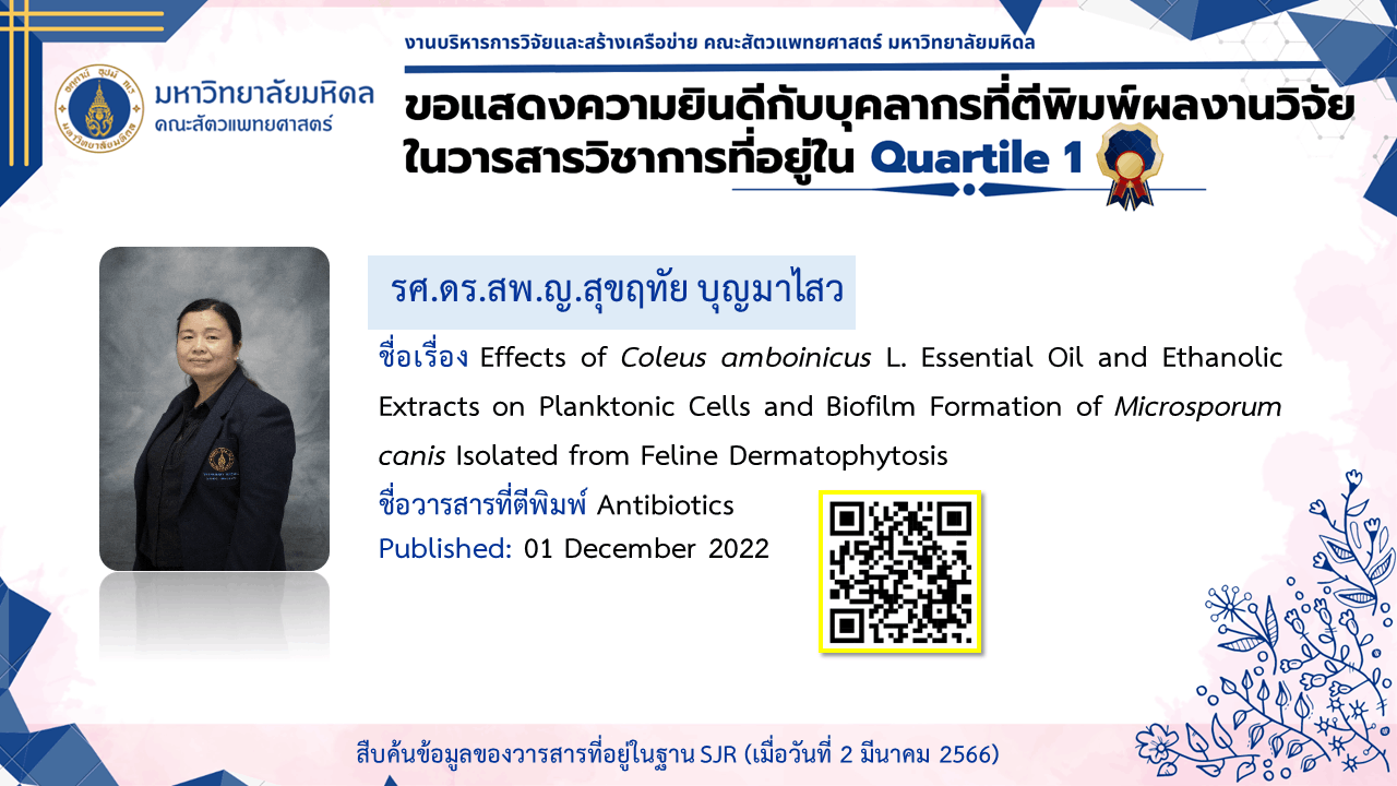 บทความวิจัยของบุคลากร ประจำปี 2023